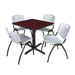 Regency Cain Professional Square Breakroom Table and 4 M Stack Chairs 30