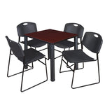 Regency Kee Breakroom Square Table with 4 Zeng Stack Chairs 30