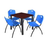 Regency Kee Breakroom Square Table with 4 M Stack Chairs 30