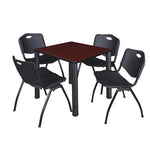 Regency Kee Breakroom Square Table with 4 M Stack Chairs 30