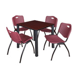 Regency Kee Breakroom Square Table with 4 M Stack Chairs 30