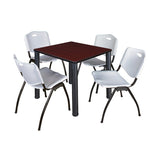 Regency Kee Breakroom Square Table with 4 M Stack Chairs 30