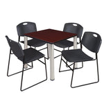 Regency Kee Breakroom Square Table with 4 Zeng Stack Chairs 30