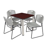 Regency Kee Breakroom Square Table with 4 Zeng Stack Chairs 30
