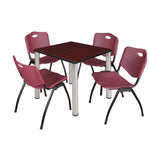 Regency Kee Breakroom Square Table with 4 M Stack Chairs 30