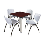 Regency Kee Breakroom Square Table with 4 M Stack Chairs 30