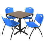 Regency Cain Professional Square Breakroom Table and 4 M Stack Chairs 30
