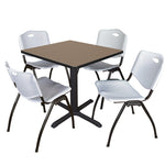 Regency Cain Professional Square Breakroom Table and 4 M Stack Chairs 30