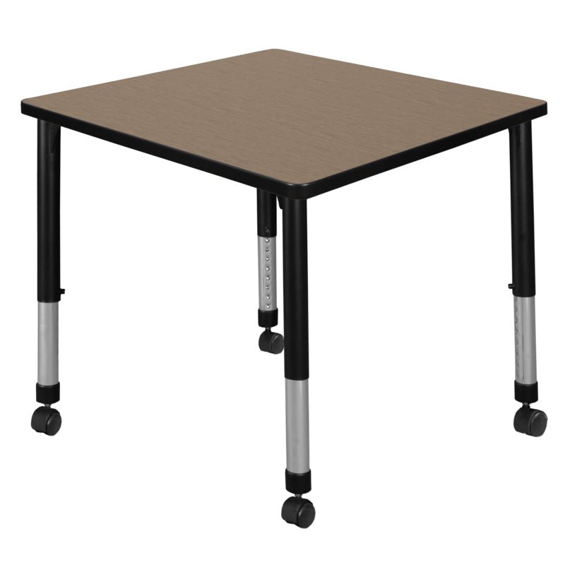 Regency Kee Dynamic Height Adjustable Square Mobile Classroom Activity Table 30"W x 30"D x 23 - 34"H (REG - TB3030) - SchoolOutlet