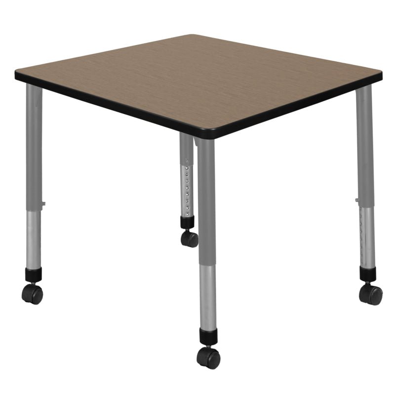 Regency Kee Dynamic Height Adjustable Square Mobile Classroom Activity Table 30"W x 30"D x 23 - 34"H (REG - TB3030) - SchoolOutlet
