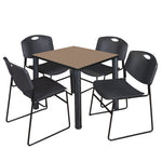 Regency Kee Breakroom Square Table with 4 Zeng Stack Chairs 30