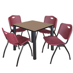 Regency Kee Breakroom Square Table with 4 M Stack Chairs 30