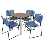 Regency Kee Breakroom Square Table with 4 Zeng Stack Chairs 30