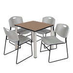 Regency Kee Breakroom Square Table with 4 Zeng Stack Chairs 30