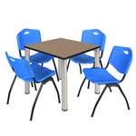 Regency Kee Breakroom Square Table with 4 M Stack Chairs 30