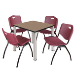 Regency Kee Breakroom Square Table with 4 M Stack Chairs 30