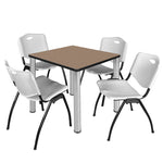 Regency Kee Breakroom Square Table with 4 M Stack Chairs 30
