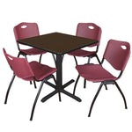 Regency Cain Professional Square Breakroom Table and 4 M Stack Chairs 30