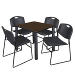 Regency Kee Breakroom Square Table with 4 Zeng Stack Chairs 30