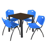 Regency Kee Breakroom Square Table with 4 M Stack Chairs 30