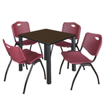 Regency Kee Breakroom Square Table with 4 M Stack Chairs 30