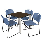 Regency Kee Breakroom Square Table with 4 Zeng Stack Chairs 30