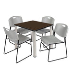 Regency Kee Breakroom Square Table with 4 Zeng Stack Chairs 30