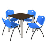Regency Kee Breakroom Square Table with 4 M Stack Chairs 30