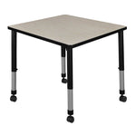 Regency Kee Dynamic Height Adjustable Square Mobile Classroom Activity Table 30
