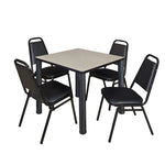 Regency Kee Breakroom Square Table with 4 Restaurant Stack Chairs 30