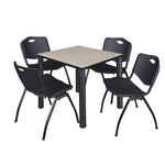Regency Kee Breakroom Square Table with 4 M Stack Chairs 30