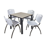Regency Kee Breakroom Square Table with 4 M Stack Chairs 30