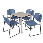 Regency Kee Breakroom Square Table with 4 Zeng Stack Chairs 30