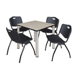 Regency Kee Breakroom Square Table with 4 M Stack Chairs 30