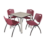 Regency Kee Breakroom Square Table with 4 M Stack Chairs 30