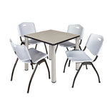 Regency Kee Breakroom Square Table with 4 M Stack Chairs 30