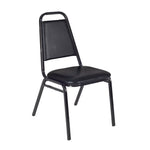 Regency Cain Round X - Base Breakroom Table with 4 Black Restaurant Stack Chairs 30