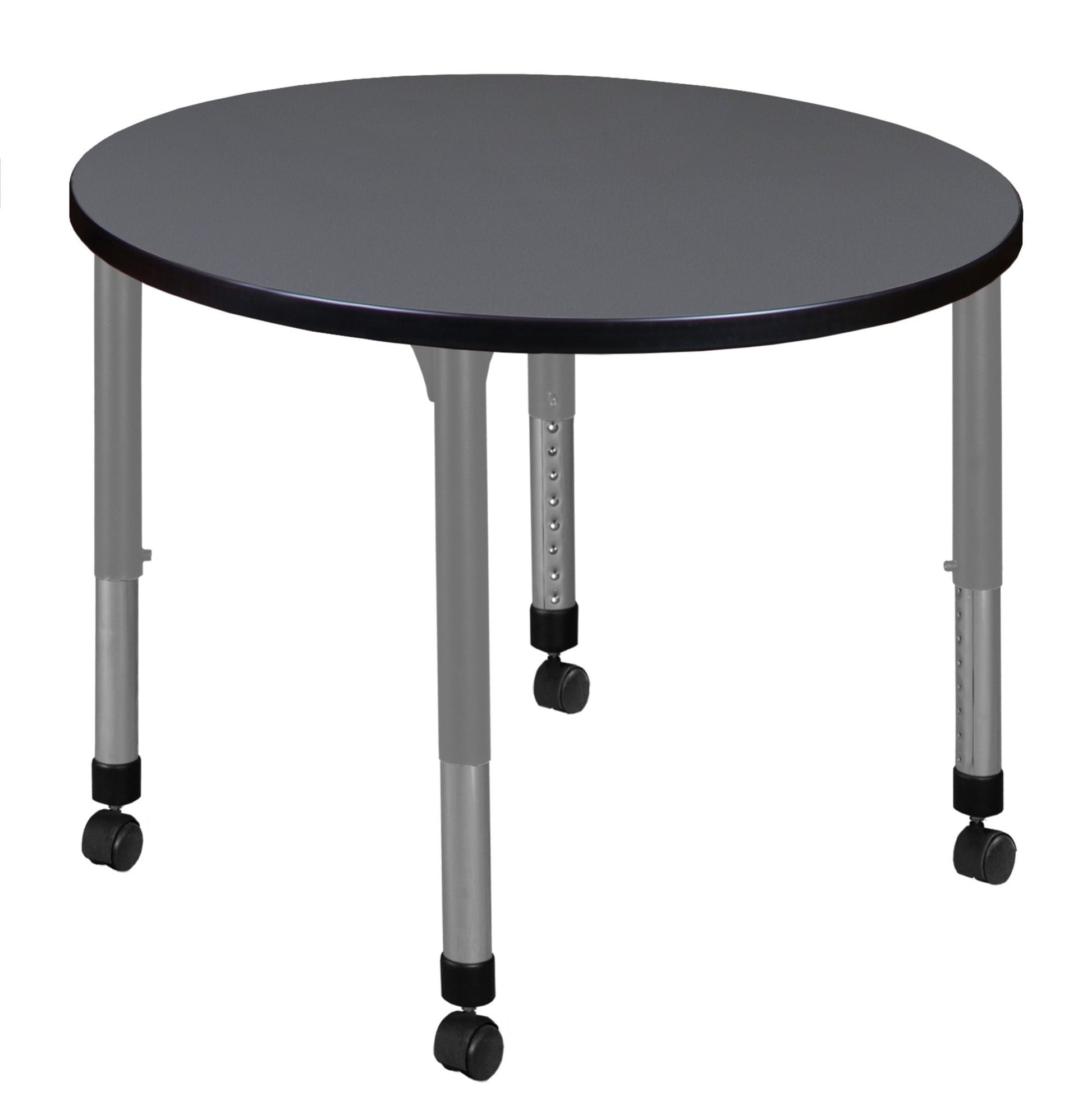 Regency Kee 30 in. Round Height Adjustable Mobile Classroom Activity Table - SchoolOutlet