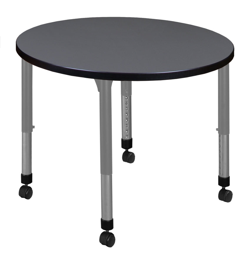 Regency Kee 30 in. Round Height Adjustable Mobile Classroom Activity Table - SchoolOutlet