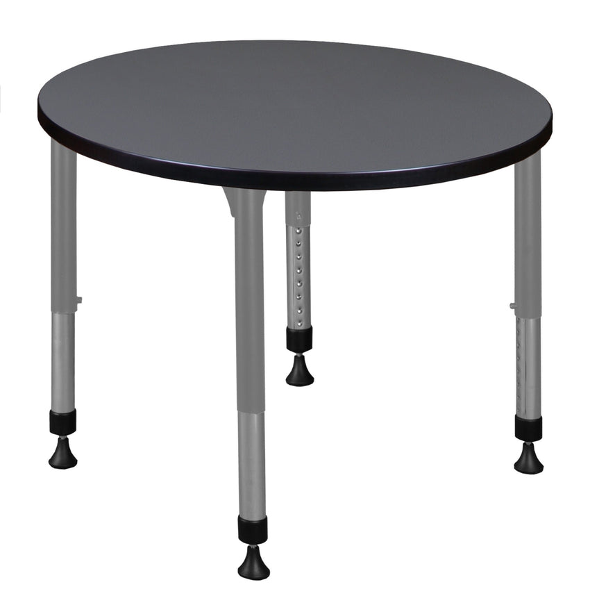 Regency Kee 30 in. Round Height Adjustable Mobile Classroom Activity Table - SchoolOutlet