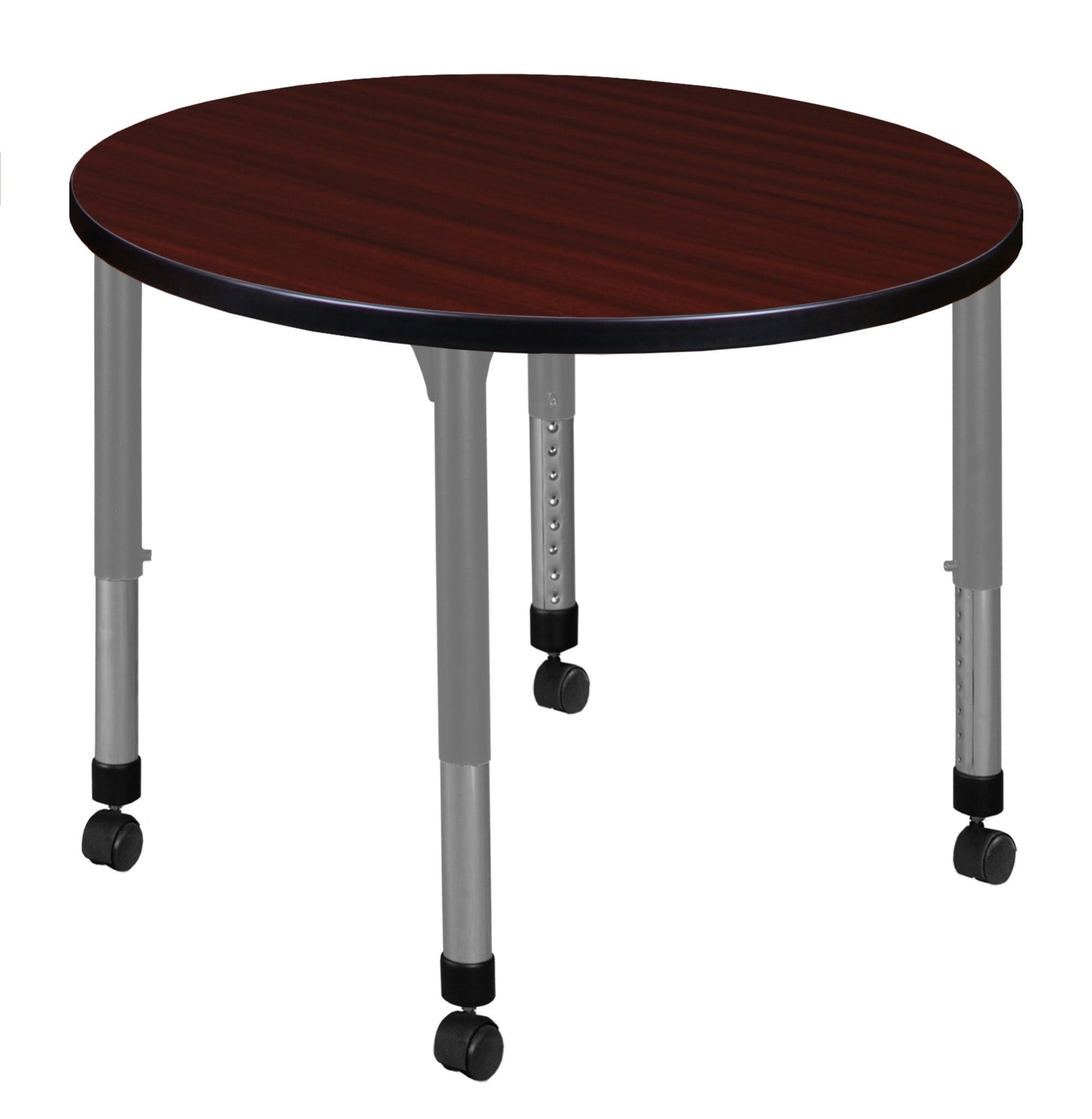 Regency Kee 30 in. Round Height Adjustable Mobile Classroom Activity Table - SchoolOutlet