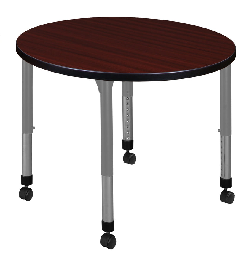 Regency Kee 30 in. Round Height Adjustable Mobile Classroom Activity Table - SchoolOutlet