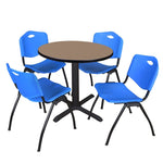 Regency Cain Round X - Base Breakroom Table with 4 M Stack Chairs 30