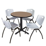 Regency Cain Round X - Base Breakroom Table with 4 M Stack Chairs 30