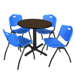 Regency Cain Round X - Base Breakroom Table with 4 M Stack Chairs 30