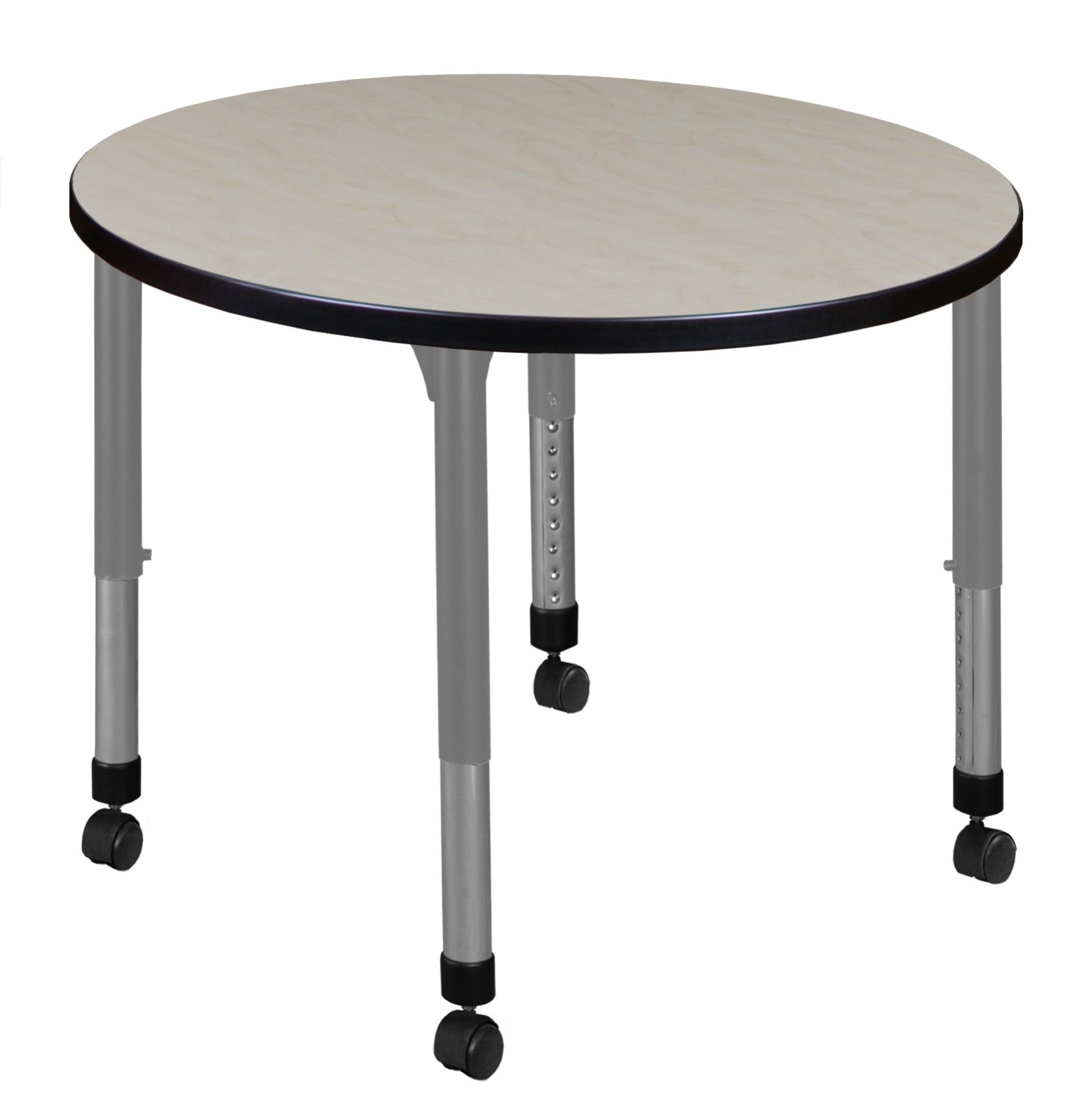 Regency Kee 30 in. Round Height Adjustable Mobile Classroom Activity Table - SchoolOutlet