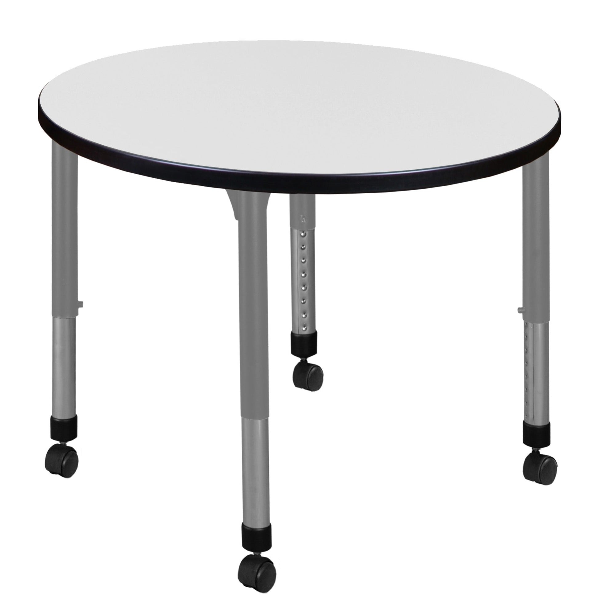 Regency Kee 30 in. Round Height Adjustable Mobile Classroom Activity Table - SchoolOutlet