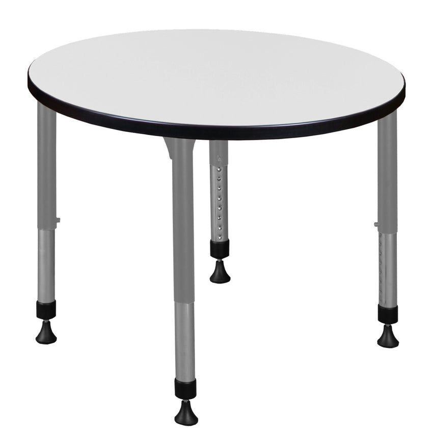Regency Kee 30 in. Round Height Adjustable Mobile Classroom Activity Table - SchoolOutlet