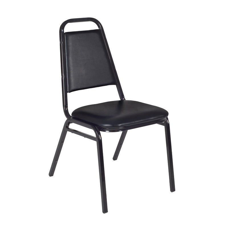 Regency Cain Square X - Base Breakroom Table with 4 Black Restaurant Stack Chairs 36" W x 36" D x 29" H (REG - TB3636 - 29) - SchoolOutlet