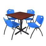Regency Cain Square X - Base Breakroom Table with 4 M Stack Chairs 36
